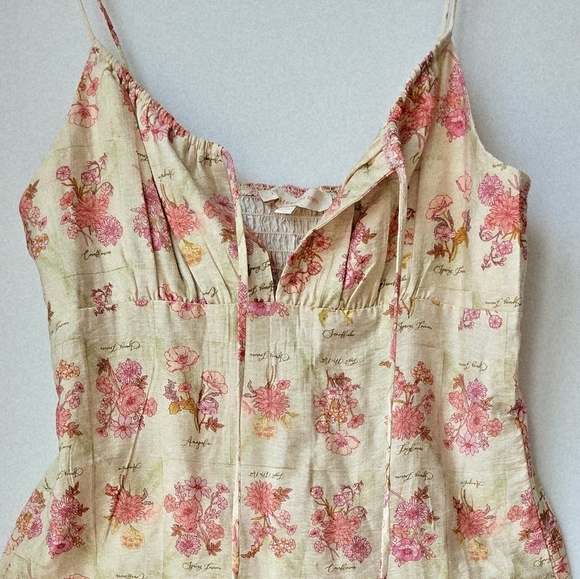 Monteau Los Angeles Floral Sleeveless Dress Spagetti Straps Midi Rayon Size L - Picture 8 of 8